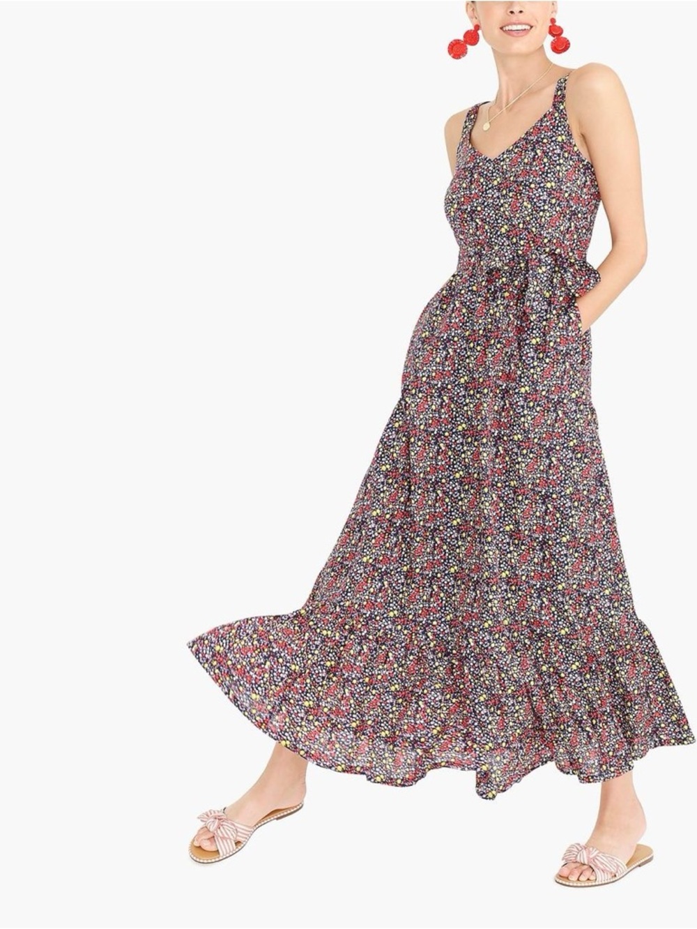 J. Crew Factory Tiered Floral Maxi Dress
